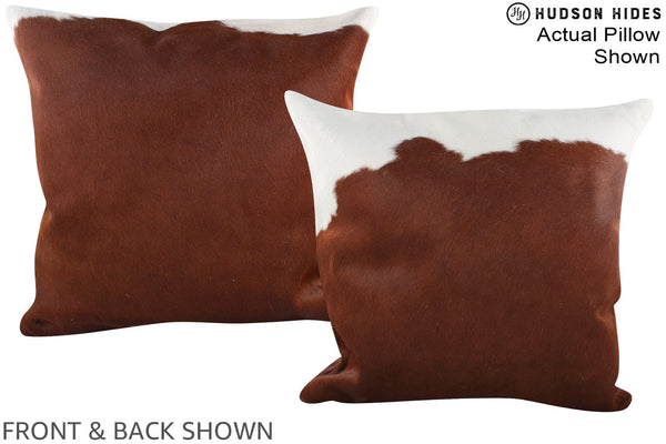 Brown and White Cowhide Pillow #A15122