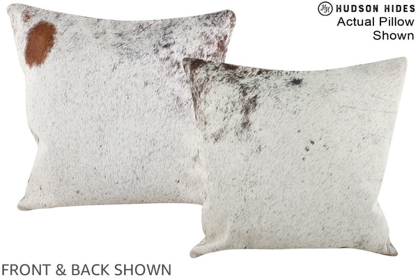 Salt and Pepper Brown Cowhide Pillow #A15128