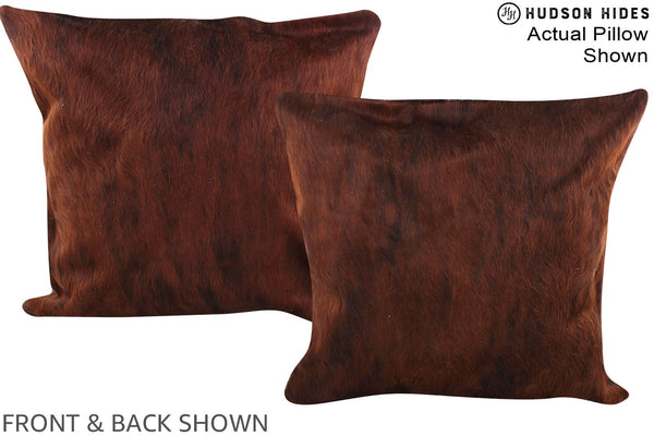 Solid Brown Cowhide Pillow #A15131