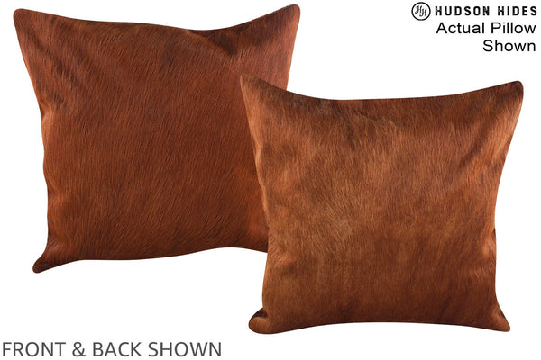 Solid Brown Cowhide Pillow #A15132