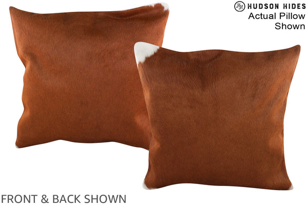 Solid Brown Cowhide Pillow #A15137