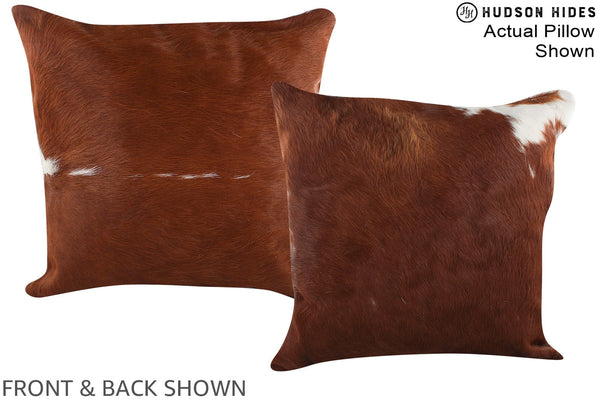 Brown and White Cowhide Pillow #A15144