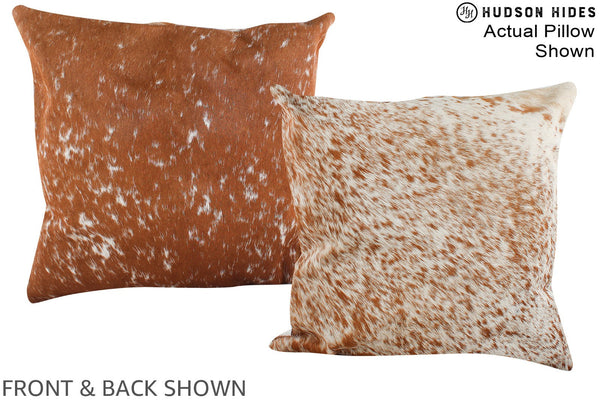 Salt and Pepper Brown Cowhide Pillow #A15147