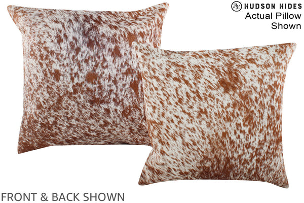 Salt and Pepper Brown Cowhide Pillow #A15150