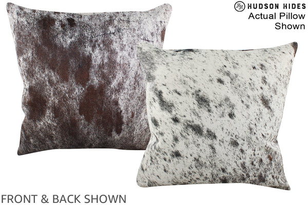 Salt and Pepper Black Cowhide Pillow #A15159