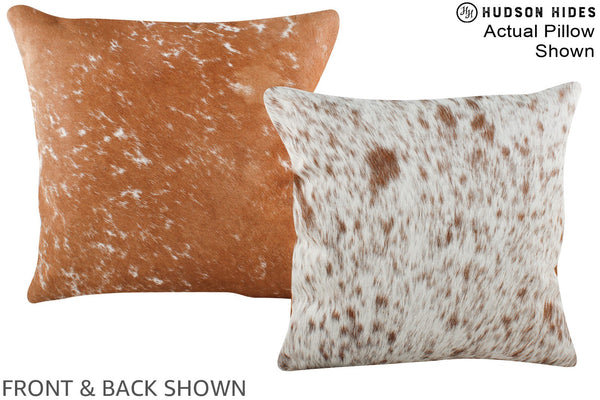 Salt and Pepper Brown Cowhide Pillow #A15171