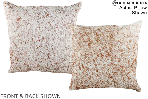 Salt and Pepper Brown Cowhide Pillow #A15186