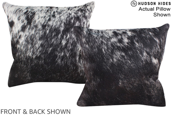 Salt and Pepper Black Cowhide Pillow #A15197