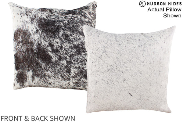 Salt and Pepper Black Cowhide Pillow #A15198