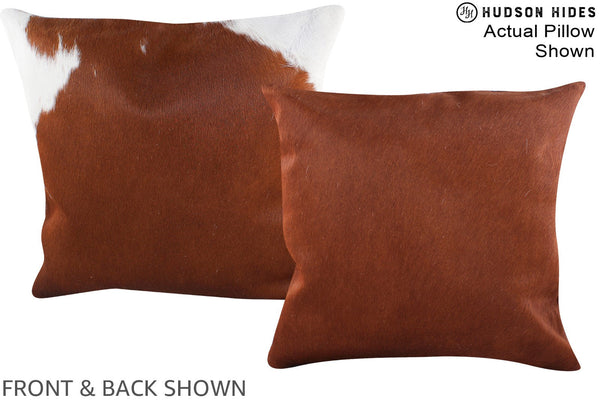 Brown and White Cowhide Pillow #A15199