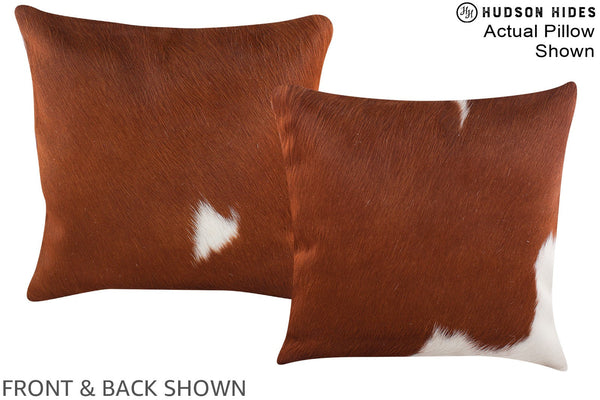 Brown and White Cowhide Pillow #A15221