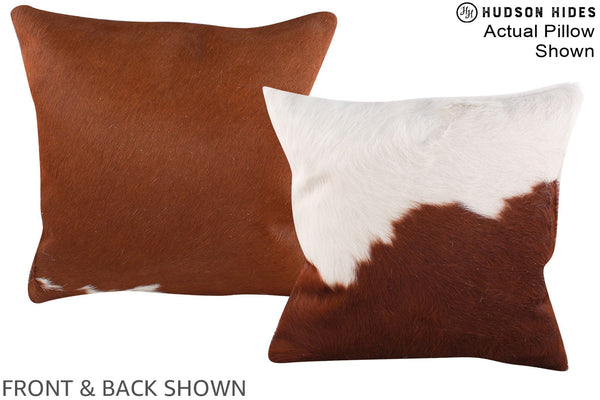 Brown and White Cowhide Pillow #A15223