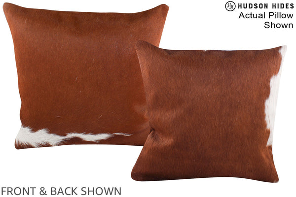 Brown and White Cowhide Pillow #A15233