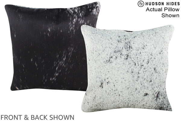 Salt and Pepper Black Cowhide Pillow #A15244