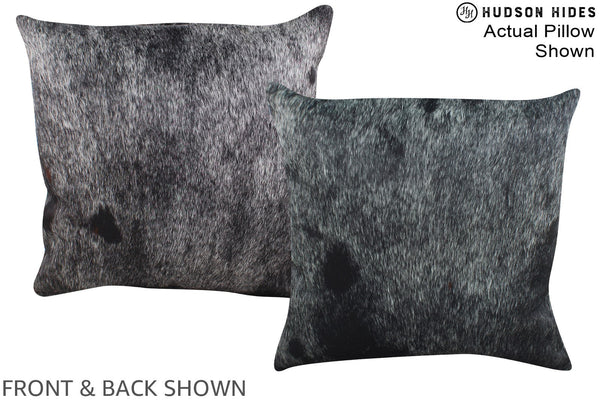 Salt and Pepper Black Cowhide Pillow #A15245