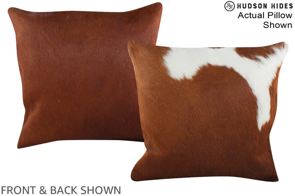 Brown and White Cowhide Pillow #A15248