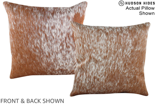 Salt and Pepper Brown Cowhide Pillow #A15260