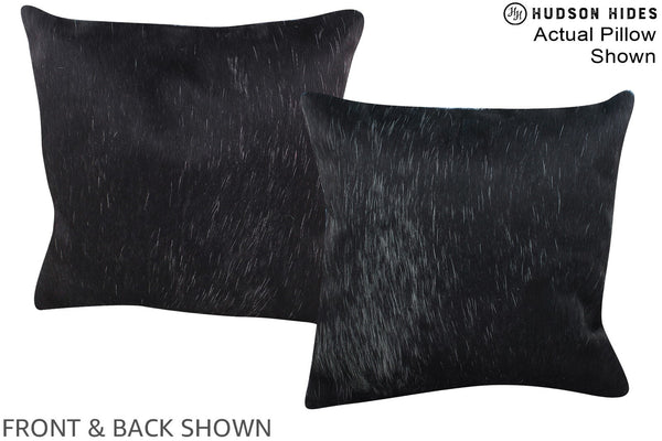 Solid Black Cowhide Pillow #A15265