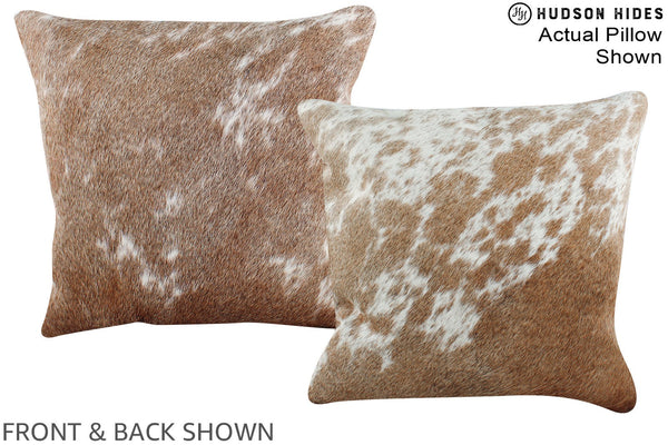 Salt and Pepper Brown Cowhide Pillow #A15294