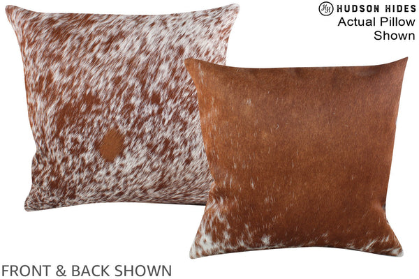 Salt and Pepper Brown Cowhide Pillow #A15298