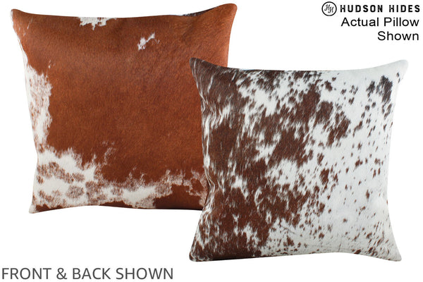 Salt and Pepper Brown Cowhide Pillow #A15304