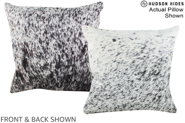 Salt and Pepper Black Cowhide Pillow #A15308
