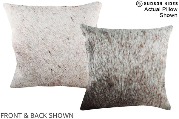Salt and Pepper Brown Cowhide Pillow #A15316