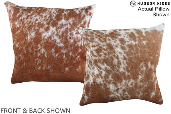 Salt and Pepper Brown Cowhide Pillow #A15327