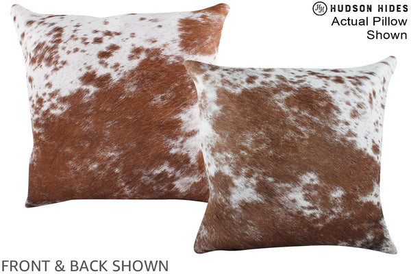 Salt and Pepper Brown Cowhide Pillow #A15330