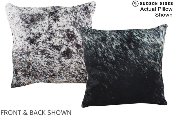 Salt and Pepper Black Cowhide Pillow #A15339
