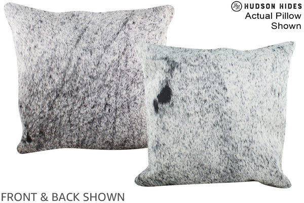 Salt and Pepper Black Cowhide Pillow #A15340