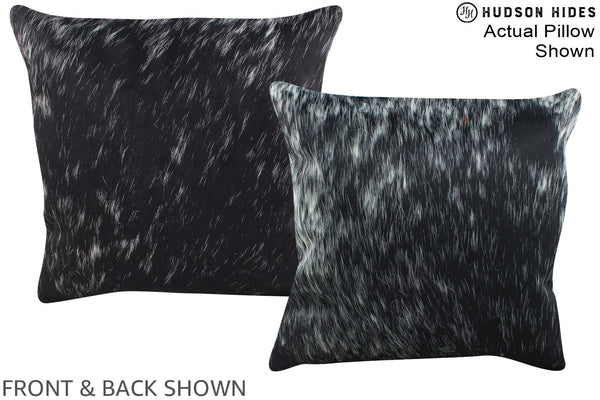 Salt and Pepper Black Cowhide Pillow #A15348