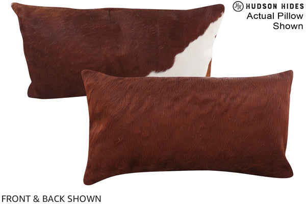 Brown and White Cowhide Pillow #A15375
