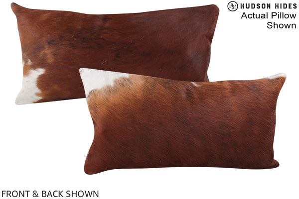 Brown and White Cowhide Pillow #A15385