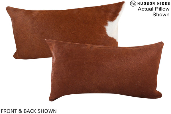 Brown and White Cowhide Pillow #A15394