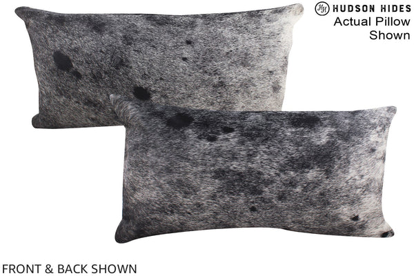 Salt and Pepper Black Cowhide Pillow #A15395