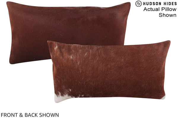Solid Brown Cowhide Pillow #A15406