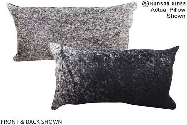 Salt and Pepper Black Cowhide Pillow #A15431