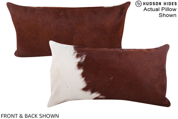 Brown and White Cowhide Pillow #A15434