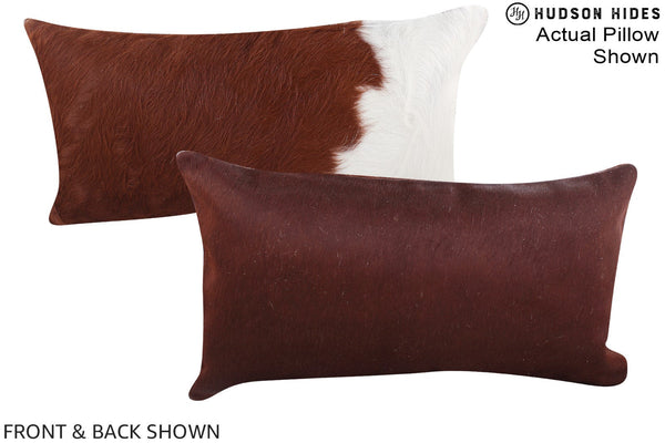 Brown and White Cowhide Pillow #A15436