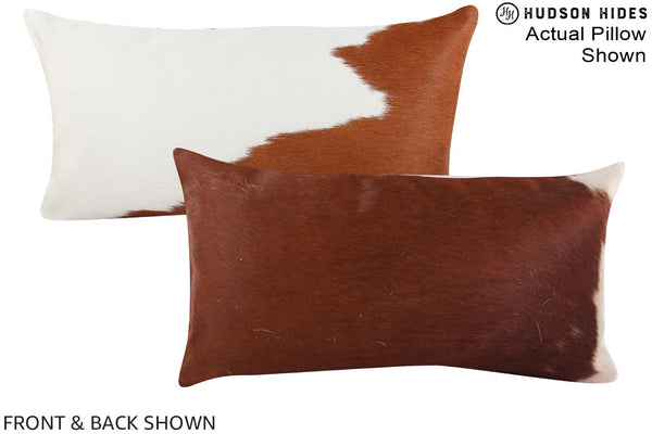 Brown and White Cowhide Pillow #A15447