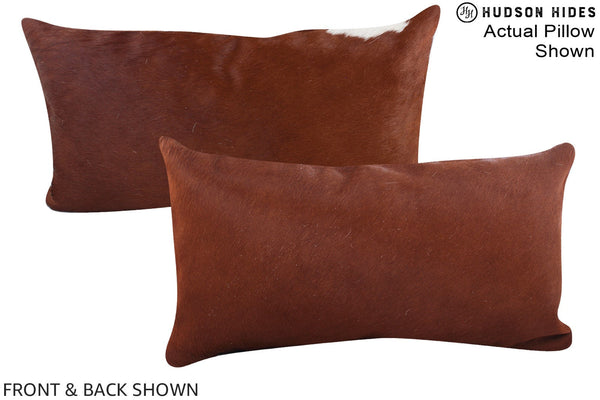 Solid Brown Cowhide Pillow #A15456