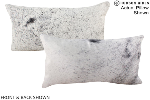 Salt and Pepper Black Cowhide Pillow #A15472