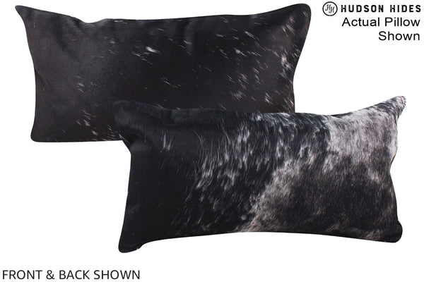Salt and Pepper Black Cowhide Pillow #A15476