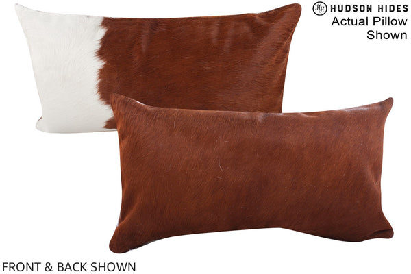 Brown and White Cowhide Pillow #A15479