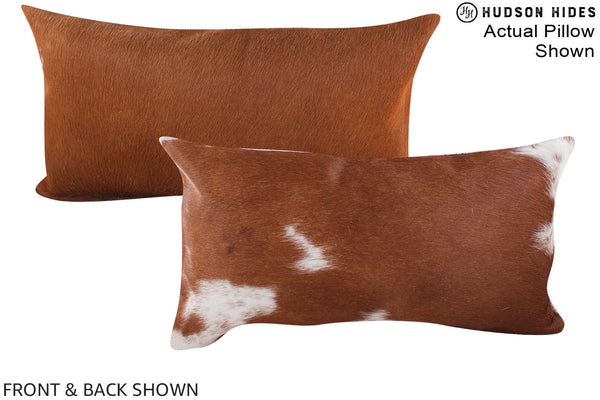 Brown and White Cowhide Pillow #A15494