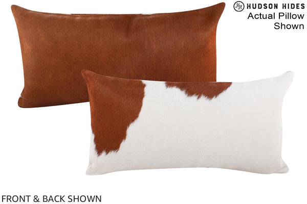 Brown and White Cowhide Pillow #A15502