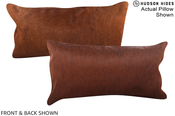 Solid Brown Cowhide Pillow #A15511