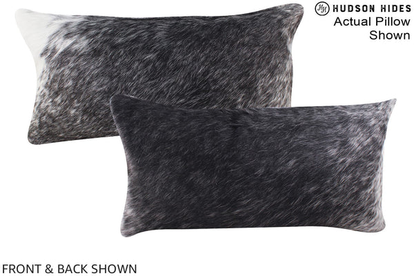 Salt and Pepper Black Cowhide Pillow #A15519