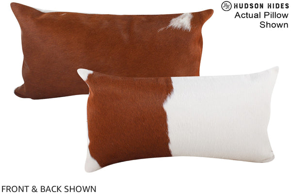 Brown and White Cowhide Pillow #A15538